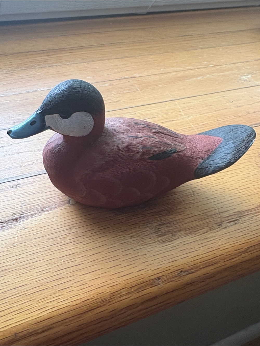 Hand-Painted Red and Black Duck from American Wildlife Collection